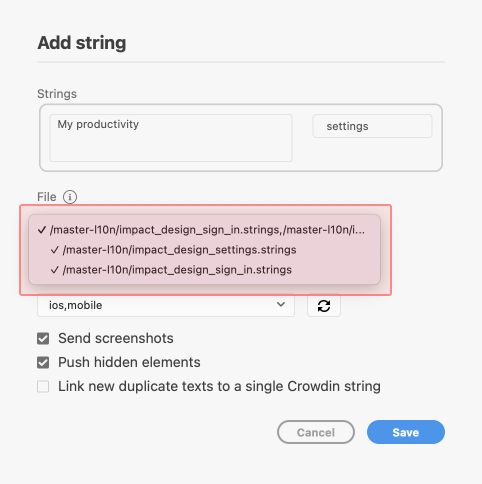 Plugin do Adobe XD Adicionar String para Vários Arquivos