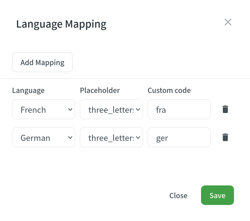 Language mapping
