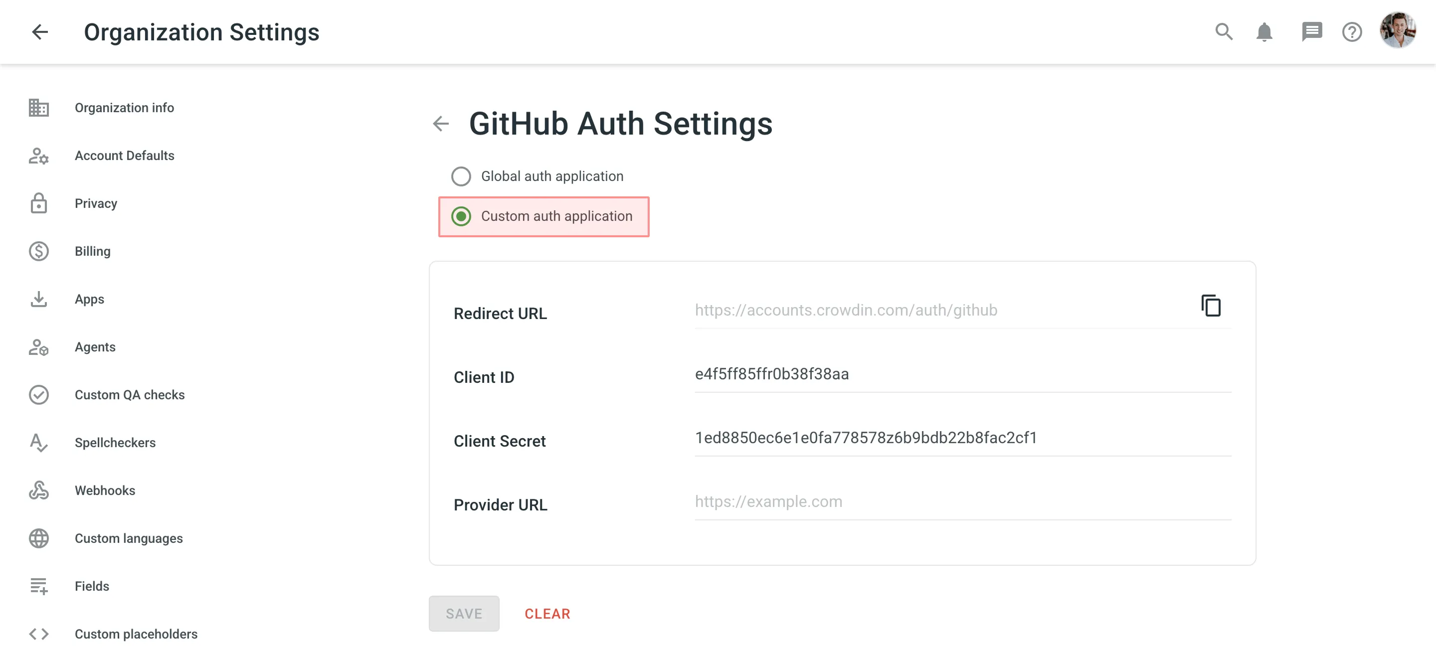 Authentication Custom Auth App Credentials