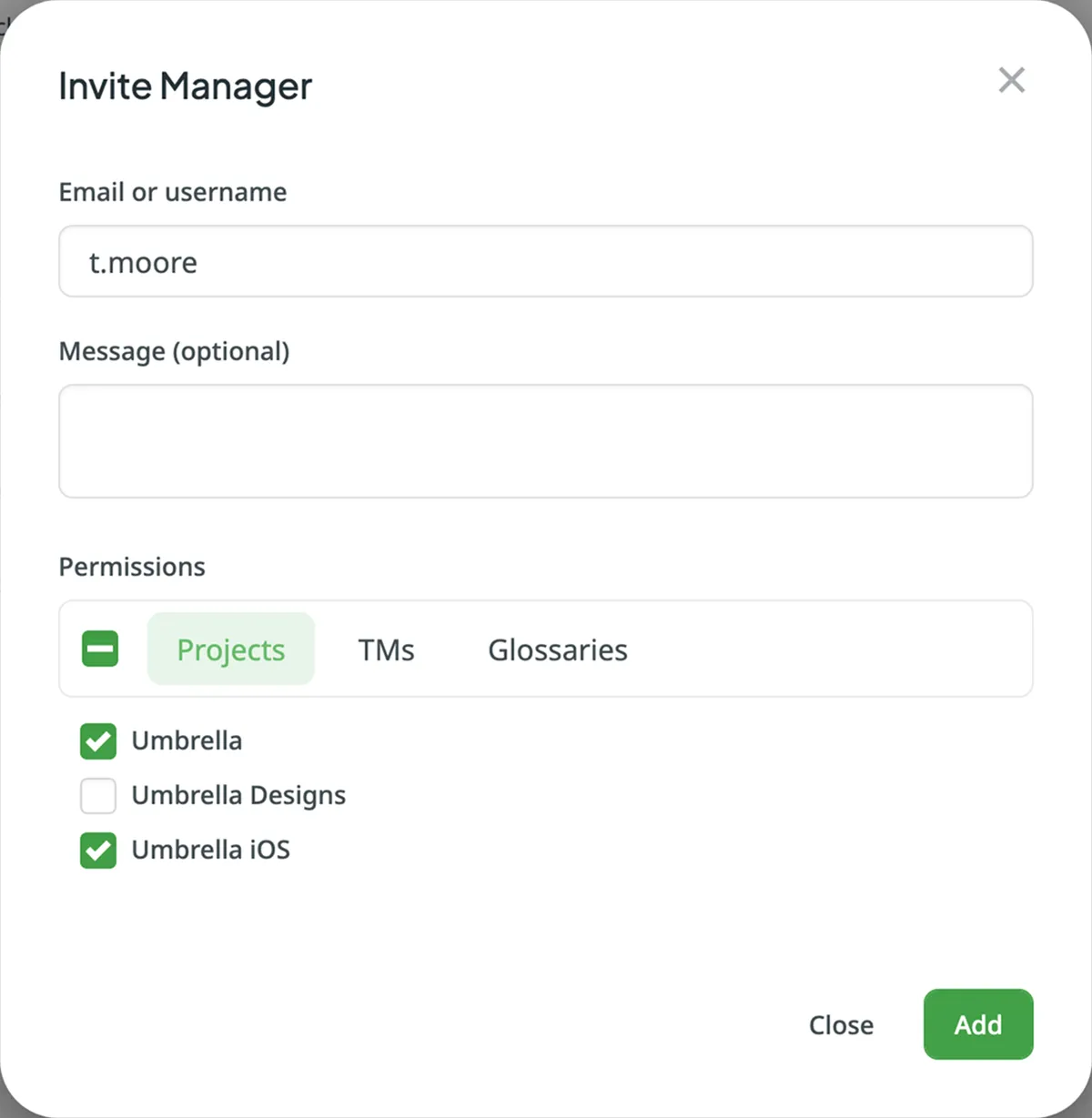 Invite manager