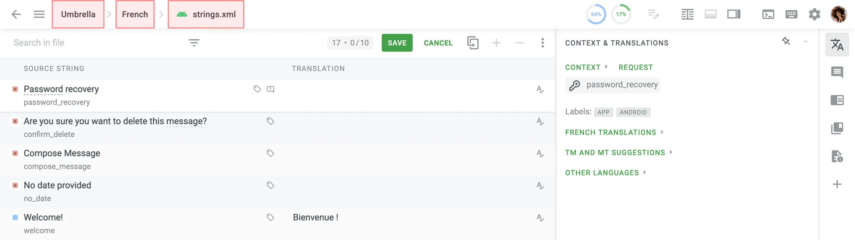 Quick Access to Menu Sections