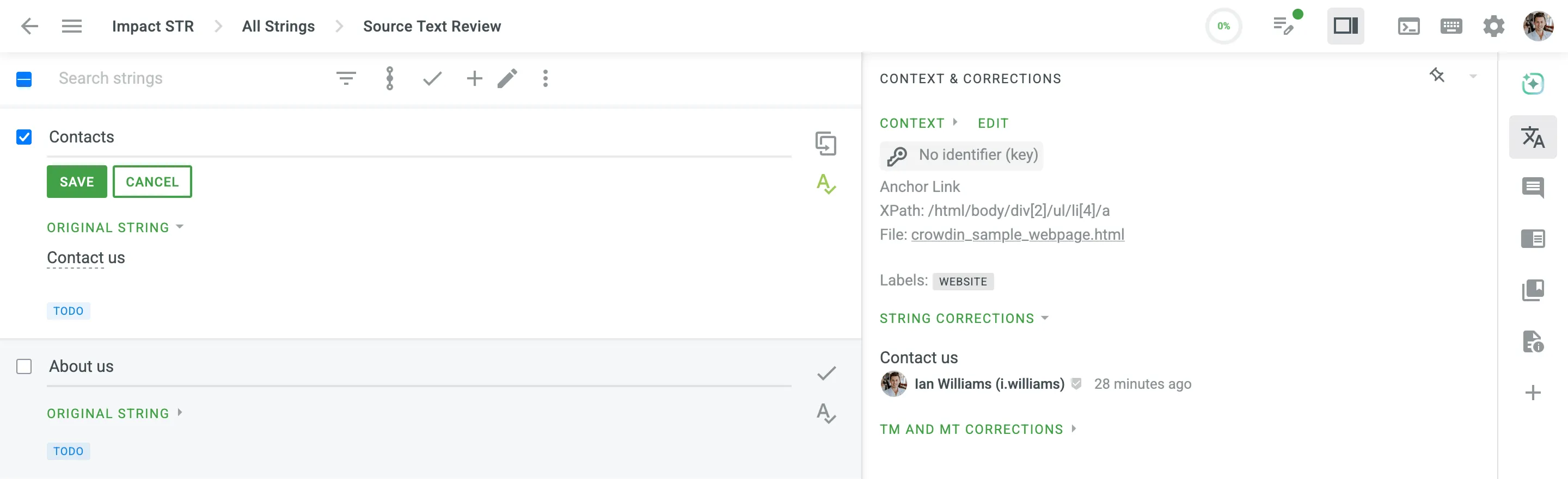 Corrected Text in the Editor Review Mode
