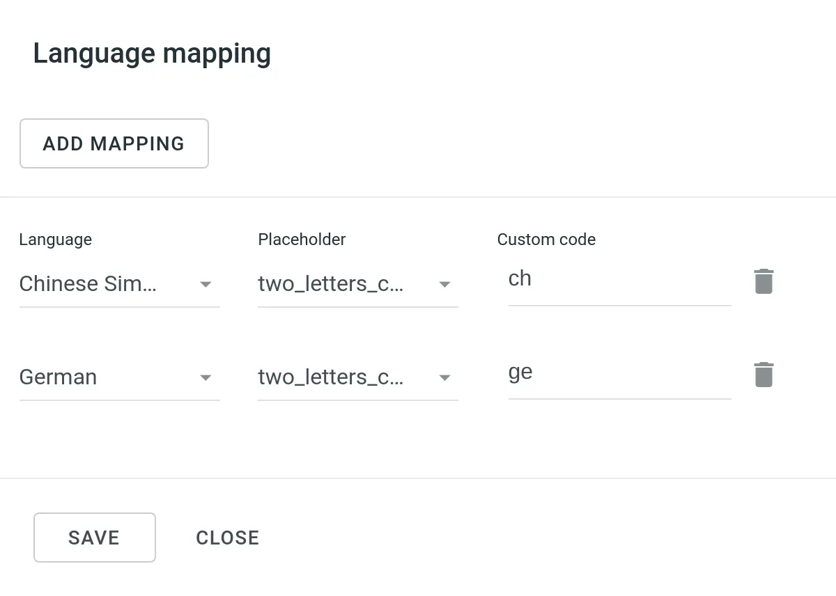 Language mapping