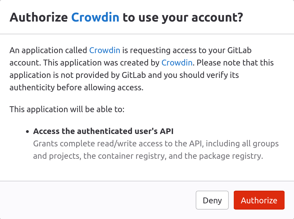 GitLab Integration Authorization