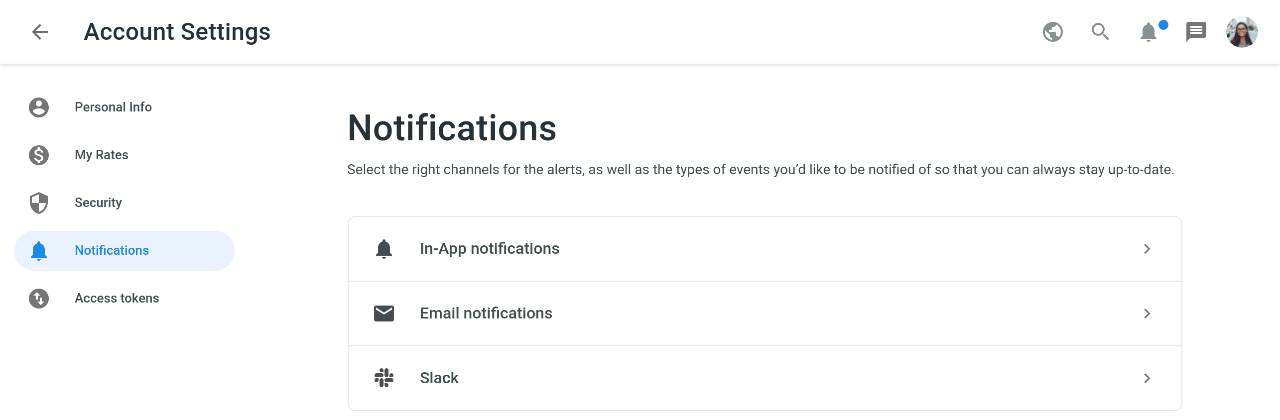 account notifications