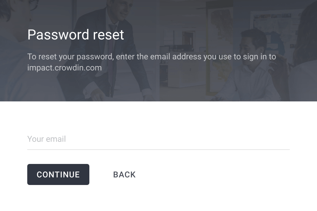 account password reset