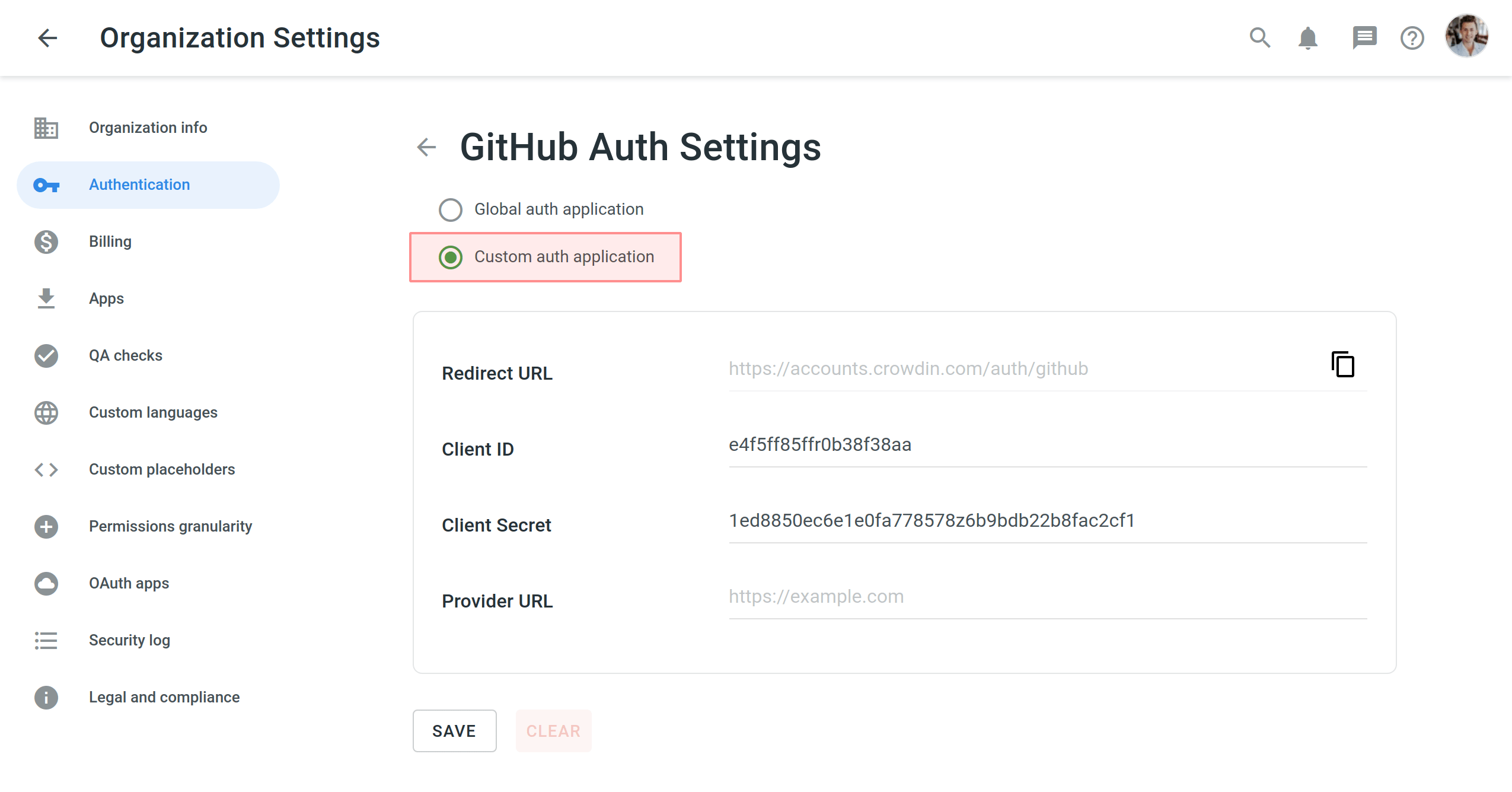 Autenticação de Credenciais personalizadas do aplicativo Auth
