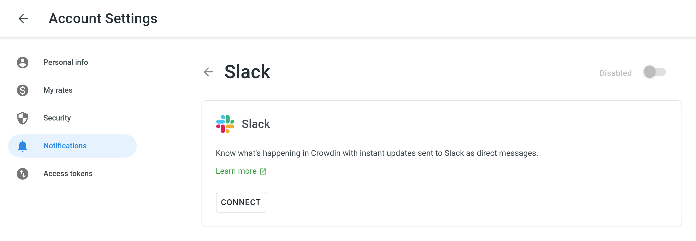 connect slack