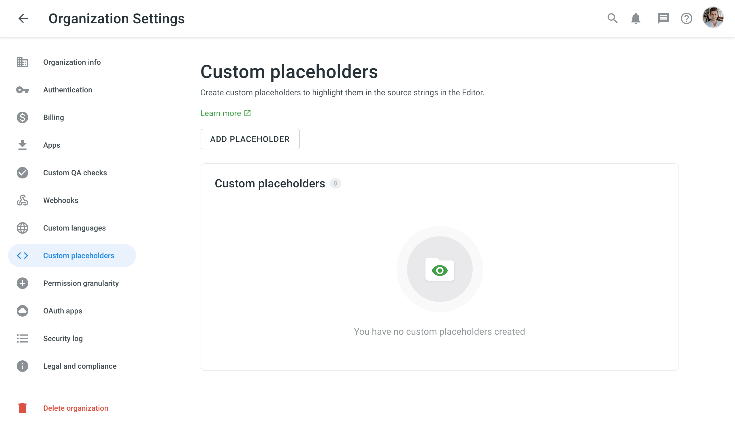 Create Custom placeholder