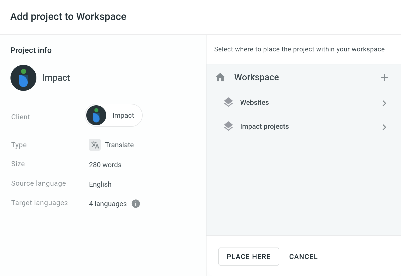 Føj projekt til Workspace