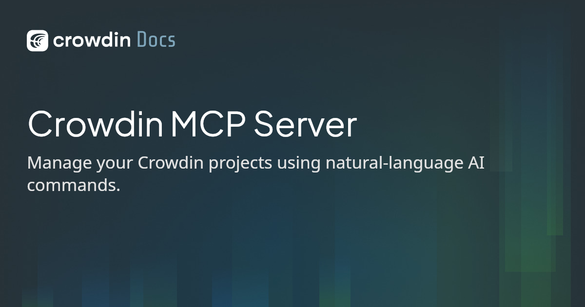 Crowdin MCP Server | Crowdin Docs